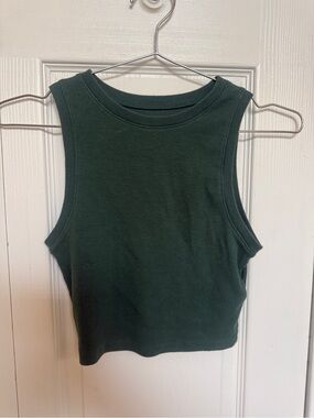 Hollister Dark Green Ribbed Sleeveless Crop Top